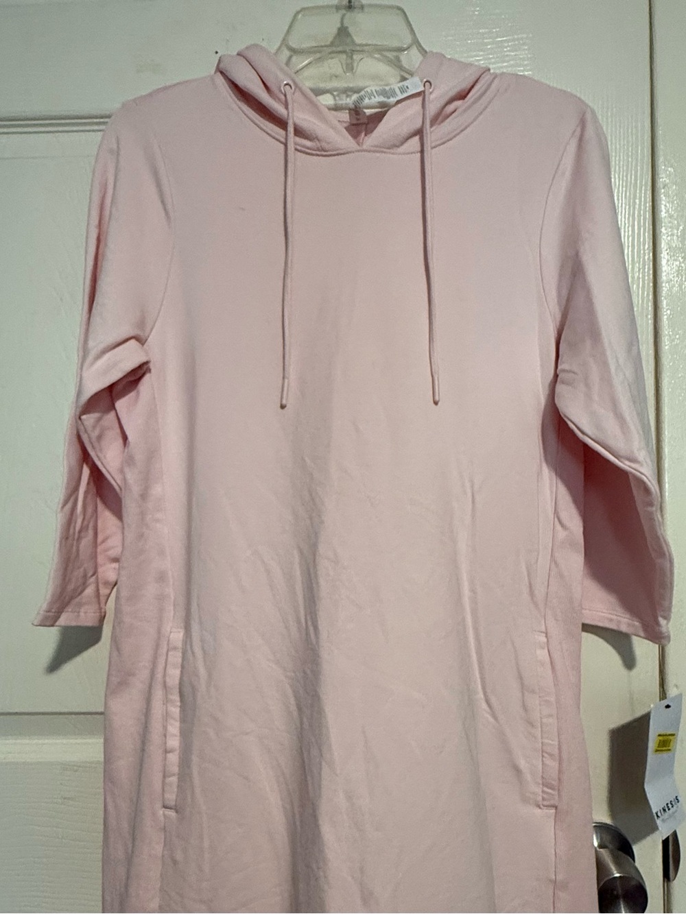 NWT kinesis Soft Pink Hooded sweatshirt dress with packets size XS